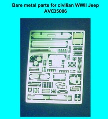 Minor 1/35 WWII Civilian Jeep Detail Set (bare metal parts)