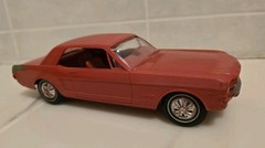Vintage 1966 Ford Mustang Dealer Promo Model Car Red Plastic 4 Screws Some Flaws