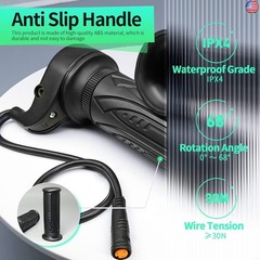 Electric Bike 20X Full Half Twist Throttle Right Handle Throttle 3PIN Female