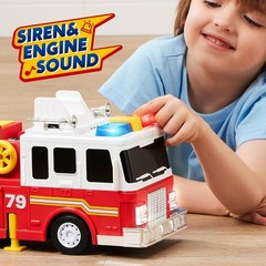 Extra Large Toddler Fire Truck Toys for Boys with 33-Inch Ladder, Lights & Sprin