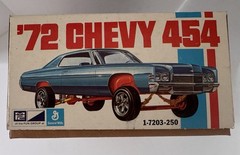 Rare! MPC ‘72 Chevy 454 1/25th Scale Model Kit No 1-7203-250 Open Box Bag Sealed