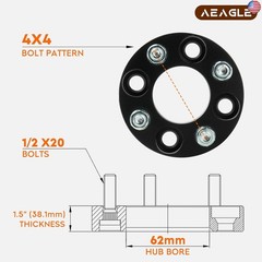 Aeagle 4×4 & 4×101.6 Wheel Adapters 1.5″ for Golf Cart EZ GO Club Car,