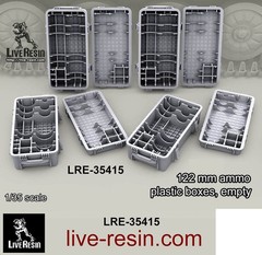 Live Resin 1/35 122mm Ammo Plastic Boxes, Empty