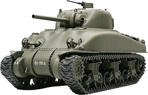 Tamiya US M4 A1 Sherman Battle Tank WWII – Plastic Model Military Vehicle Kit