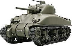 Tamiya US M4 A1 Sherman Battle Tank WWII – Plastic Model Military Vehicle Kit