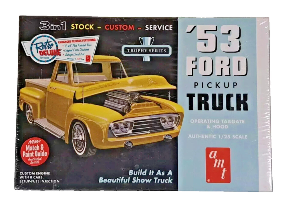 AMT 1953 Ford Pickup Truck 3 in 1 Trophy Series 1/25 Model Kit Retro ’53 AMT882