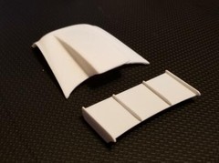 Resin Rear Spoiler & Outlaw Hood Combo for ’55 Chevy Bel Air Sedan 1/25.