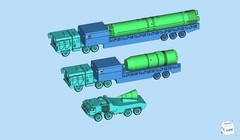 1/350/400/700 Chinese Dongfeng 5C Missile Transport Vehicle Unpainted/3 Pc