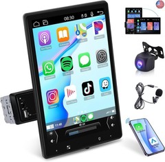 10.4 inch Single Din Car Stereo Wireless CarPlay Android Auto Mirror Link,