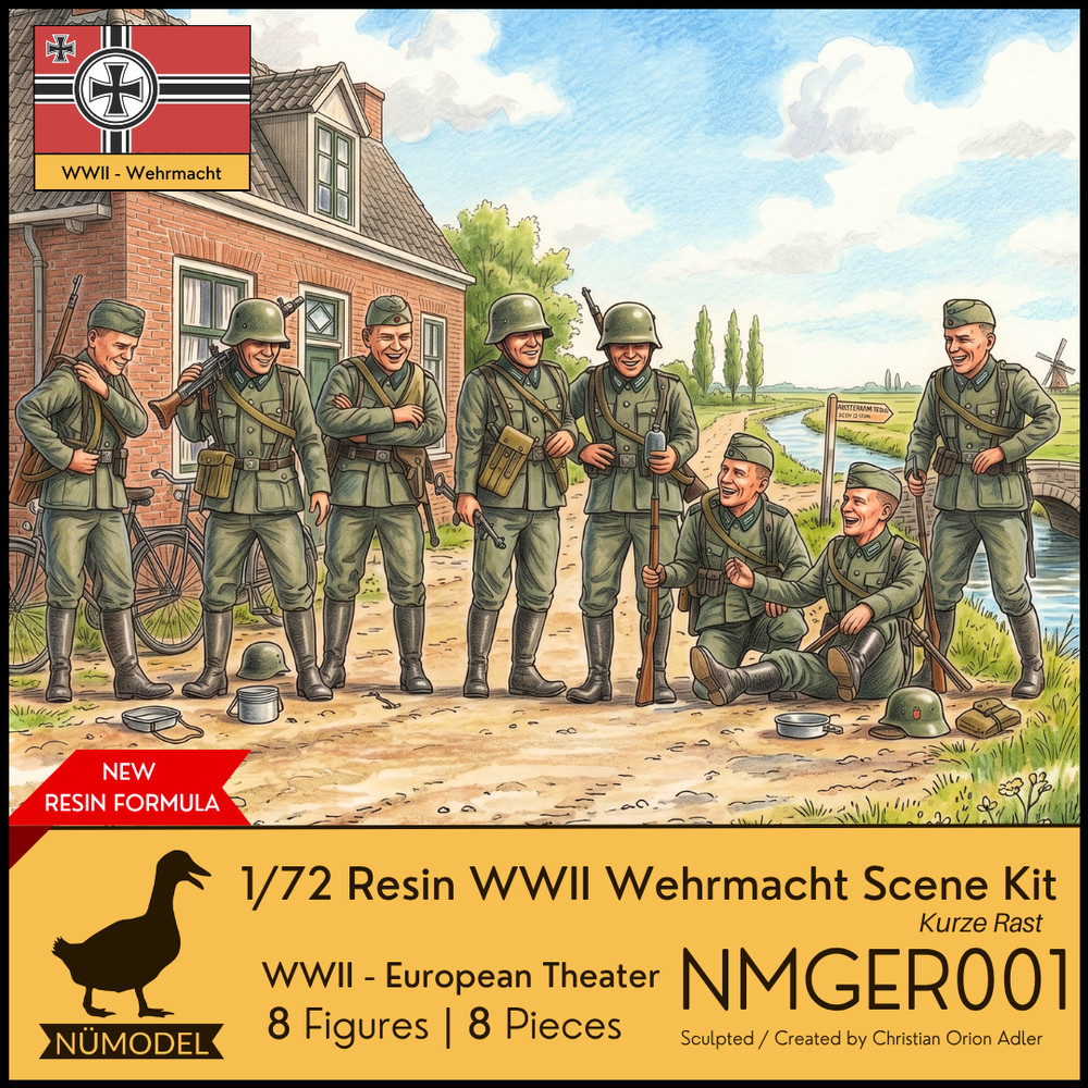 NUMODEL NMGER001 | 1/72 Resin WWII German Wehrmacht Soldier Scene Kit Kurze Rast