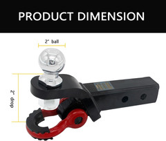 Trailer Hitch Ball Mount with Tow Shackle and 3/4″ Hitch Pin Clip for Heavy Duty