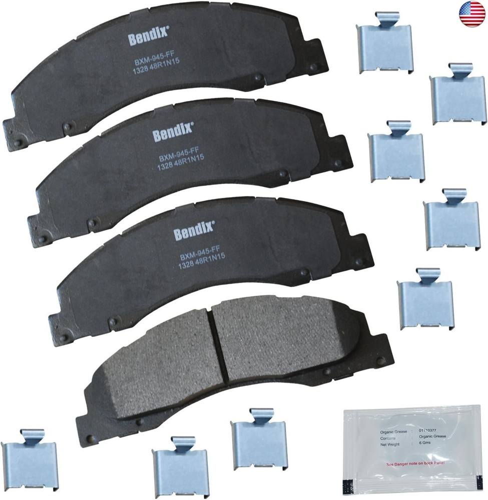 Bendix Priority1 CFM1328 Semi-Metallic Front Brake Pads for Select Models Ford