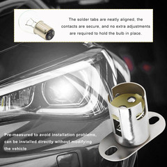 2 PCS Car Light Bulb Socket, BAY15D LED Bulb Holder Light Adapter with 2 Wire Co