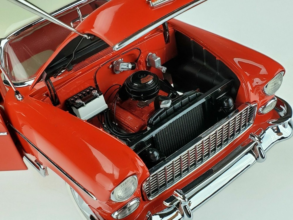 Hot Rod 55 Chevy Race Car Chevrolet Built Metal Model 1 18 57 12