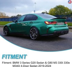 KHK G20 Trunk Spoiler, Gloss Black Car Rear Trunk Tail Spoiler, M4 Style Rear
