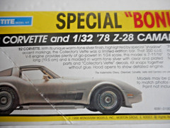Monogram ’82 Corvette 1/24 & ’78 Camaro Z-28 1/32 Snap Tite Bonus Pack Model Kit