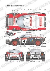 STUDIO27 Decals 1/12 Stratos #1 Monte Carlo / #4 Sanremo 1978 for ITALERI DC1260