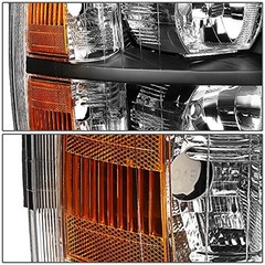 HL-OH-CSIL07-BK-AM Black Amber Headlights Compatible with 07-13 Black amber