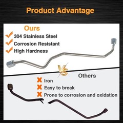Stainless Steel Exhaust Back Pressure Sensor Tube, EBP Sensor with Wire Harness