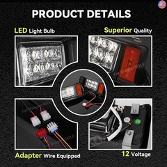 Panglong Club Car DS LED Headlight Kit with Adapter Wire, Factory Style LED