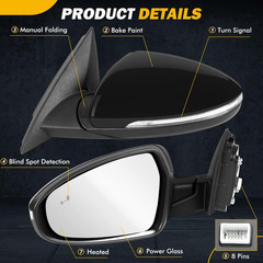 19-24 Left Driver Side Mirror Compatible with KIA Forte 2019 2020 2021 2022 2023