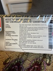 AMT 1957 Corvette Convertible LARGE 1/16 Scale #6464 VTG Unassembled Model Chevy