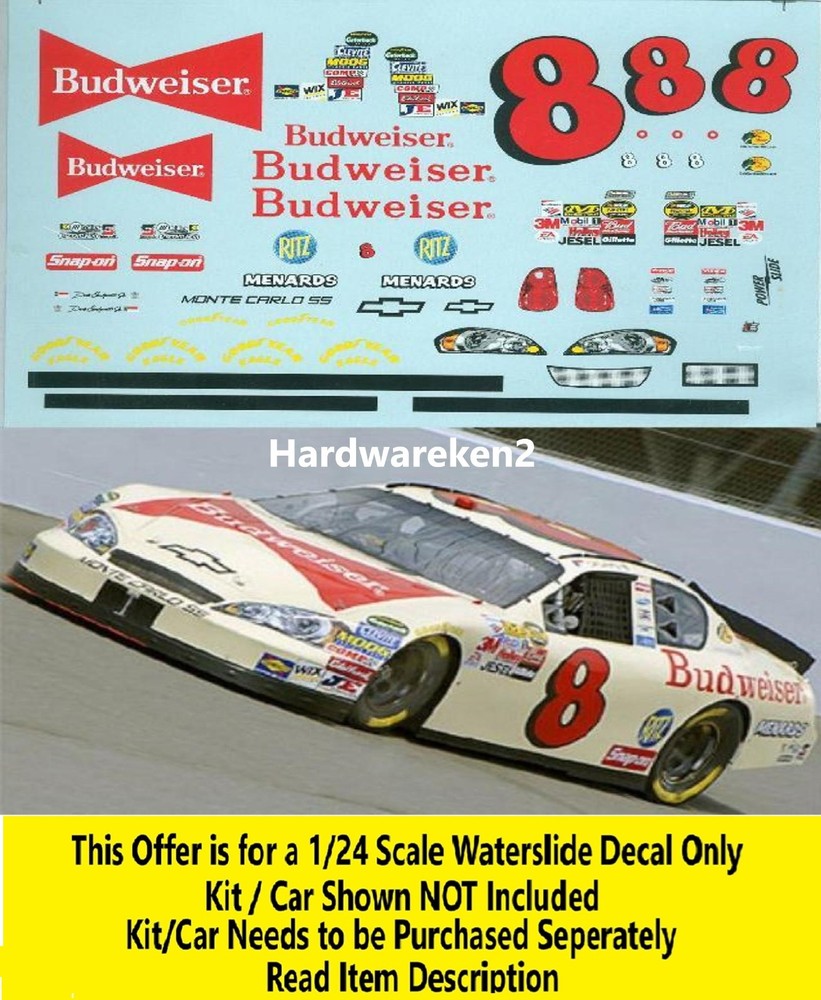 NASCAR DECAL # 8 BUD FATHERS DAY 2006 MONTE CARLO EARNHARDT Jr. 1/24 POWERSLIDE