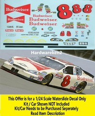 NASCAR DECAL # 8 BUD FATHERS DAY 2006 MONTE CARLO EARNHARDT Jr. 1/24 POWERSLIDE