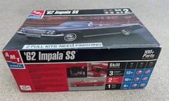 62 CHEVROLET IMPALA SS AMT Plastic Model Kit 8209 1/25 Two Partially Built Kits