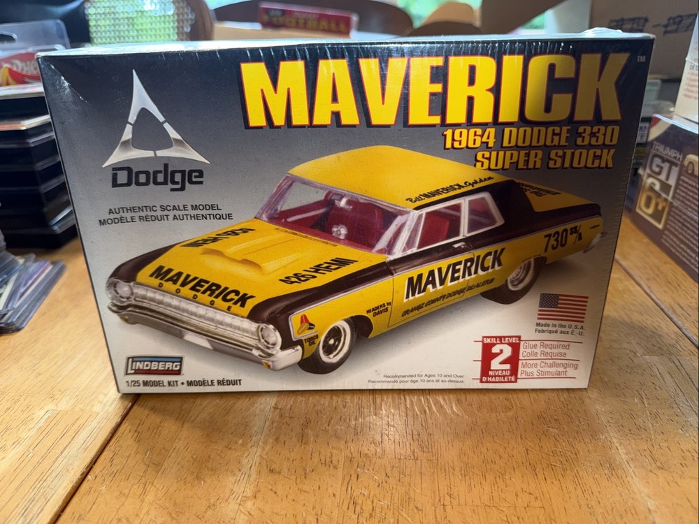 Lindberg Maverick 1964 Dodge 330 Super Stock 1:25 Factory Sealed Model Kit