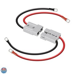 2 Pack 50A Battery Quick Connector, 7AWG 600V 0.98ft Battery Cables with M8 T…