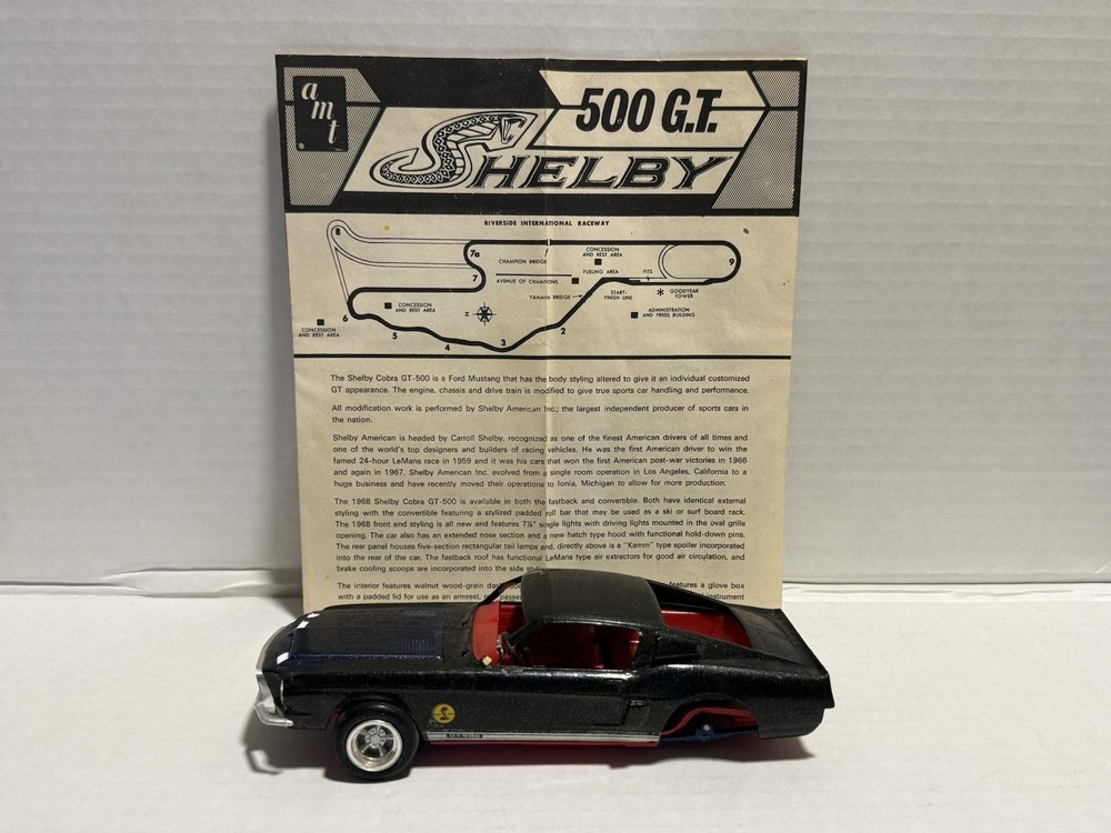 Rare 1968 AMT Shelby Cobra G.T. 500 #T296-200 1:25 Junkyard Car & Instructions