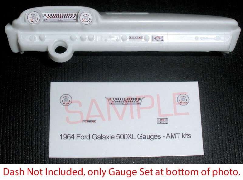 1964 FORD GALAXIE 500 XL GAUGE FACES for 1/25 AMT kits—PLEASE READ DESCRIPTION