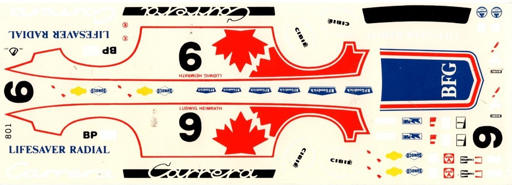 Fred Cady Decal #801 BFG Carrera Sports car