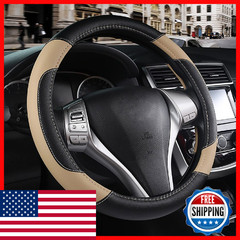 Szttswamp Leather Car Steering Wheel Cover Non-Slip Car Wheel Cover Protector