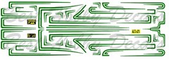 Hot Rod Custom Car Scallops Dark Green 1/24th Scale Waterslide Decals