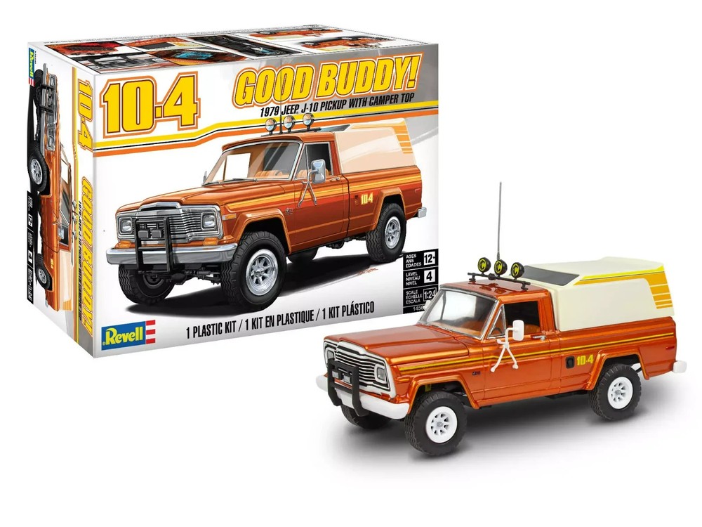 Revell 14568 1/24 Scale 1979 Jeep J-10 Pickup w/Camper Top 10-4 GOOD BUDDY MODEL