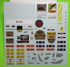 Tip Top Shop #2 DECAL ONLY 1/25 Waterslide Sheet Diorama Dart Board Shop Signs