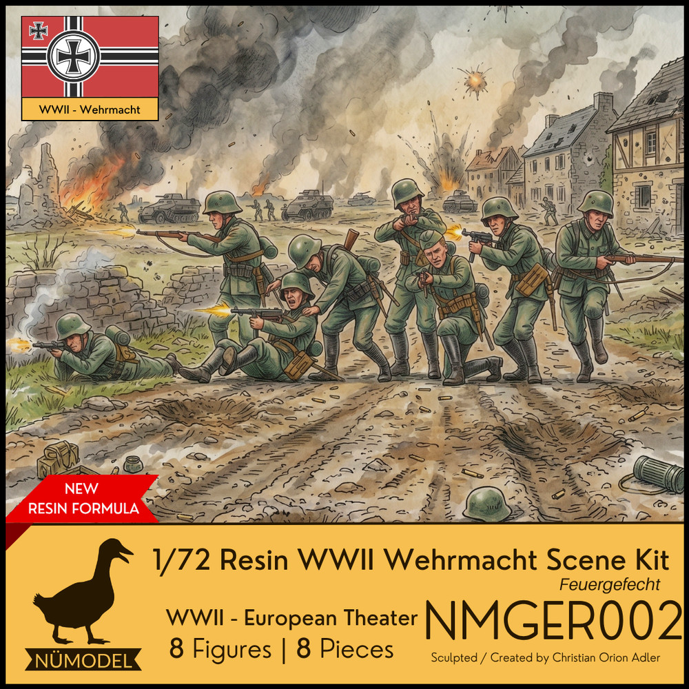 NUMODEL NMGER002 | 1/72 Resin WWII German Wehrmacht Soldier Scene Kit Firefight!