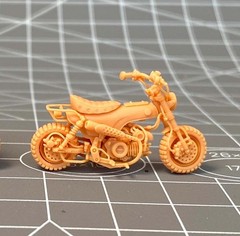 1/64 Motorcycle Figure Silver Gray with Decal