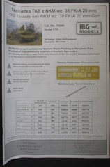 IBG 1/35th Scale Polish TKS Tankette – Directions Only from Kit No. 35046