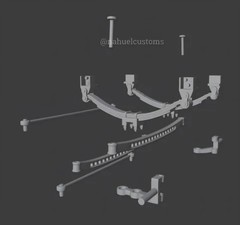 1/25 Scale 3d Resin Printed Gasser Front Suspension Kit Model Car Parts