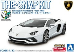Aoshima 1/32 Snap Kit Lamborghini Aventador S Color Coded Pearl white / JP 7595