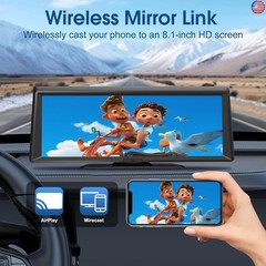Wireless Portable CarPlay Screen?8.1″ Portable Touchscreen Car Stereo with 2K