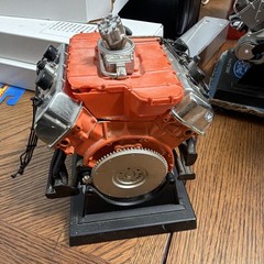 Dodge HEMI 426 Pre-Built Automotive Engine Model w/ Stand Orange Silver