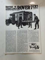 Tamiya British Ambulance Rover 7 Model Kit Sealed.
