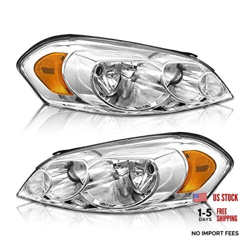 Headlight sembly OE Replacement A-Chrome Housing Amber Reflector Clear Lens