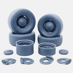 1/24 Resin 15 inch Mopar Steelie Wheels, Goodyear Polyglas Tires, and Brake Set