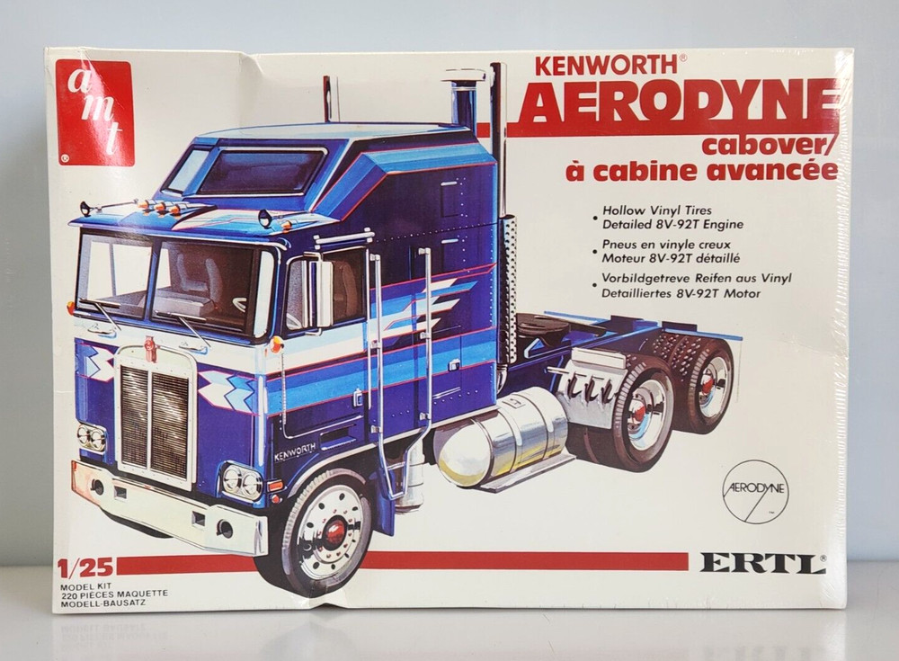 1982 AMT Ertl Kenworth Aerodyne Cabover 1/25 Semi Truck Model Kit 6652, Sealed