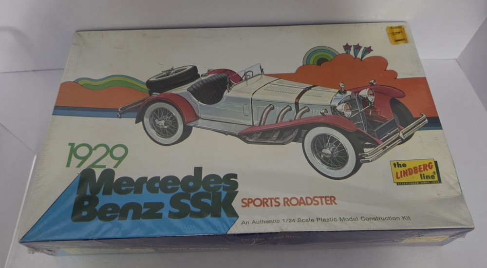 VINTAGE 1973 Lindberg 1929 Mercedes Benz SSK Sports Roadster 1/24 model kit Seal
